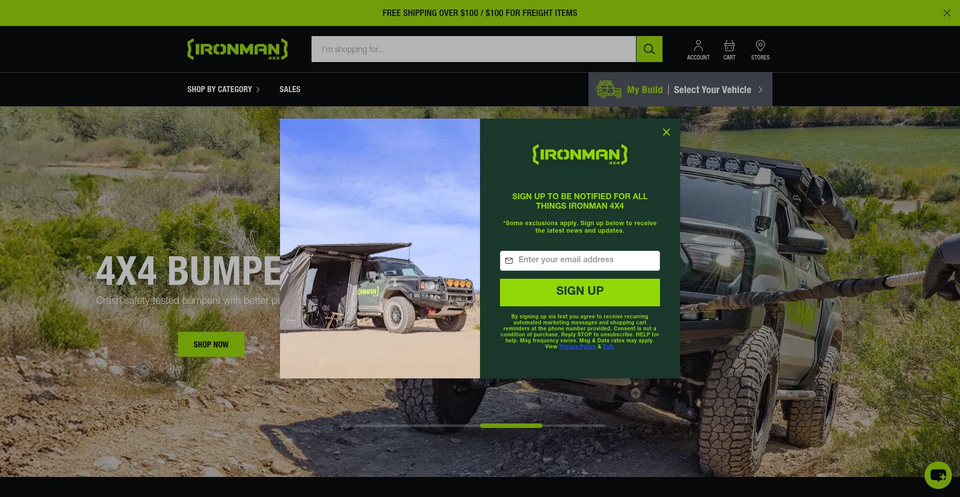 Website screenshot of Ironman4x4.com