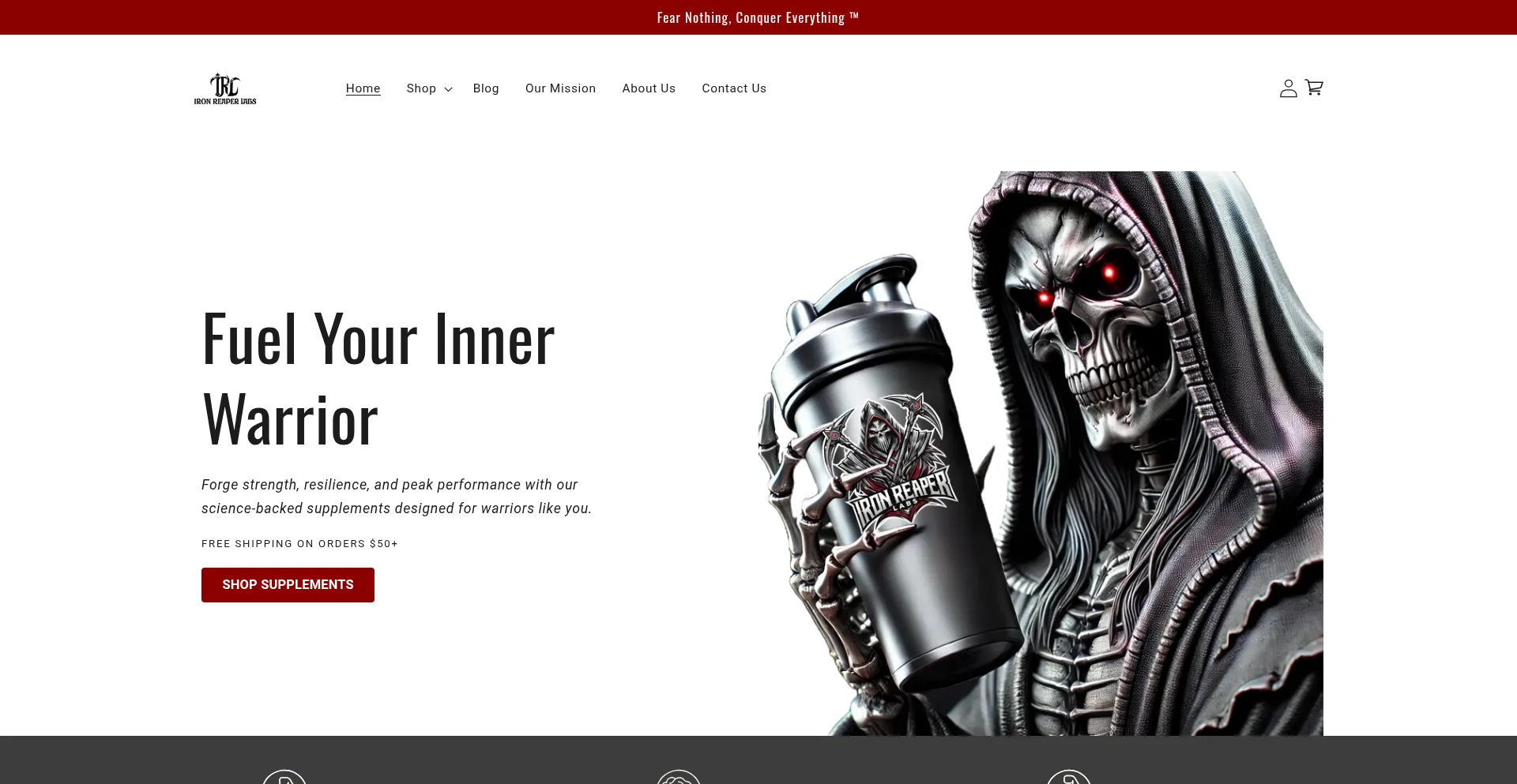 Website screenshot of Ironreaper.com
