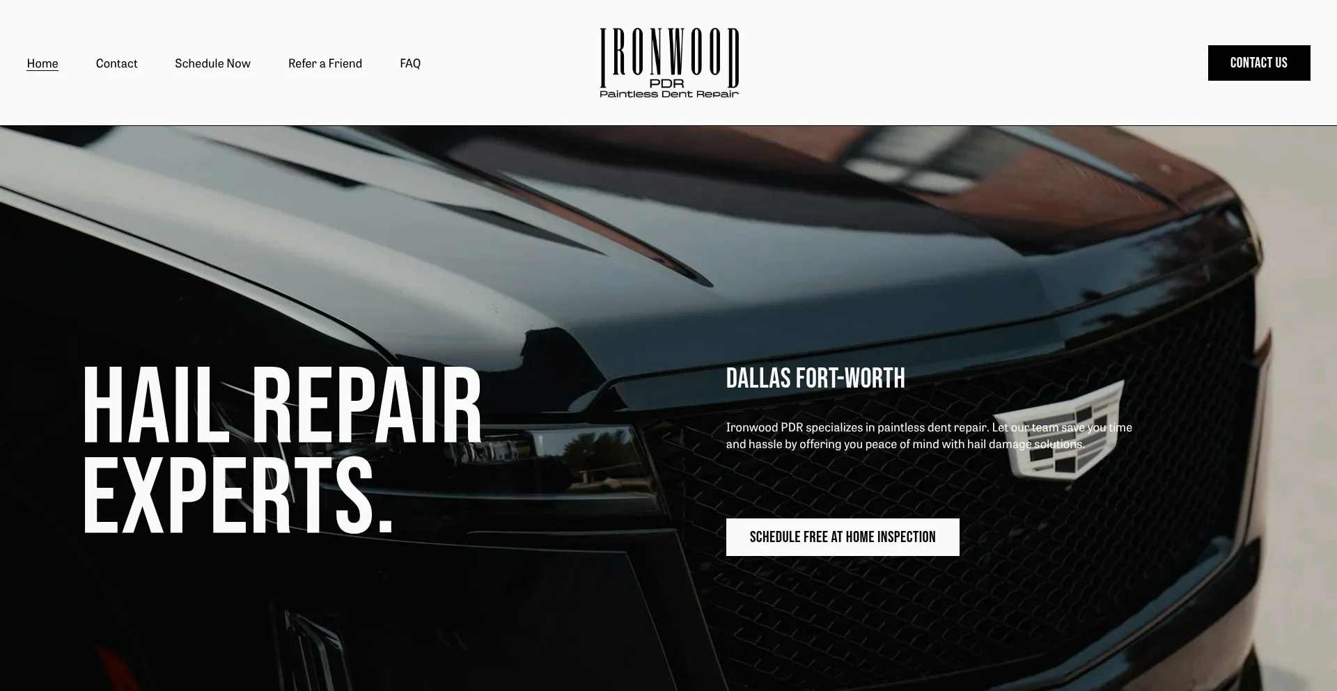 Website screenshot of Ironwoodpdrdfw.com