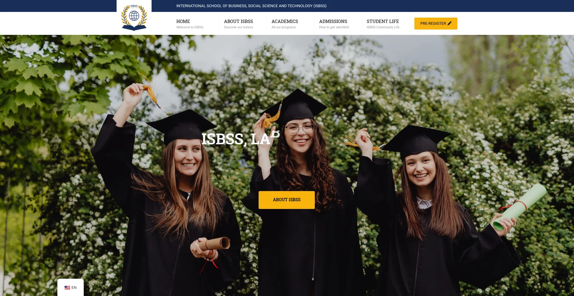 Website screenshot of Isbss-edu.org