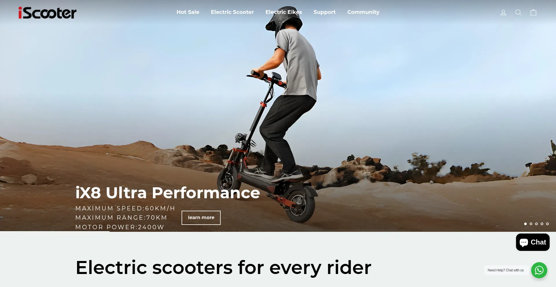 Website screenshot of Iscooter-eu.com