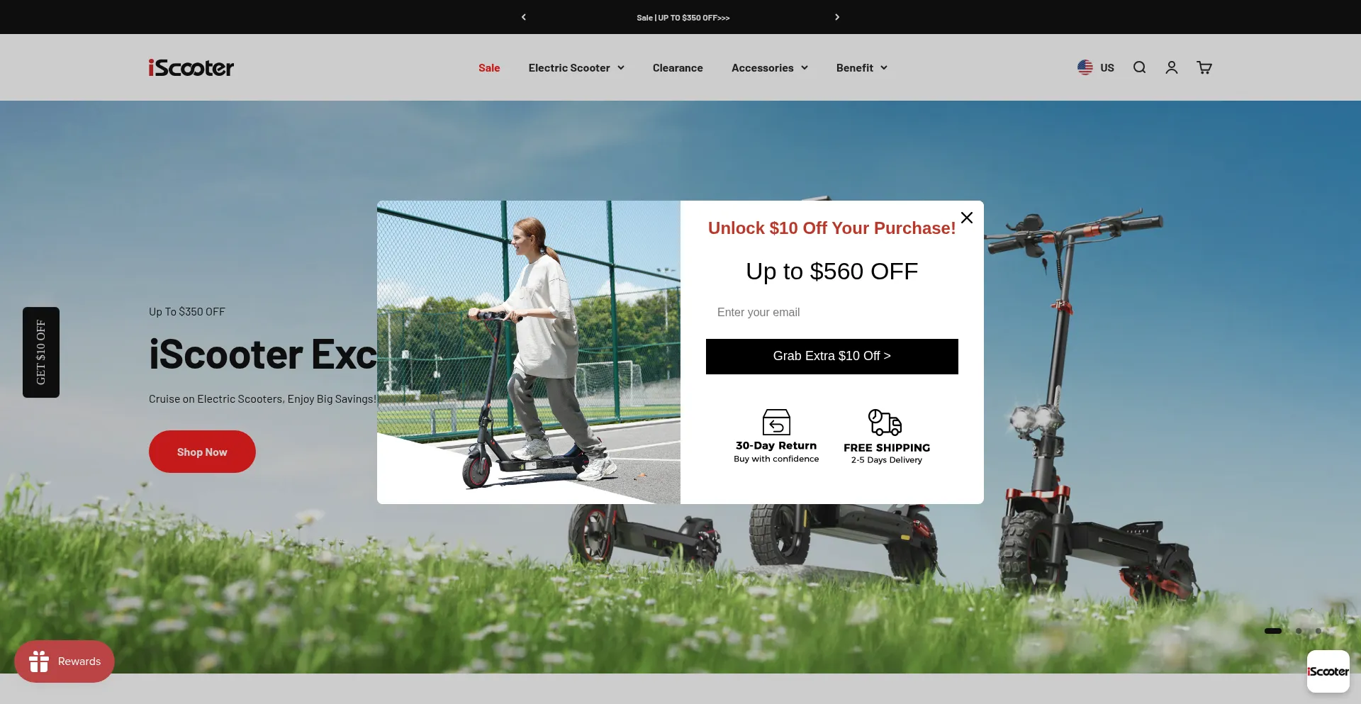 Website screenshot of Iscooterglobal.com