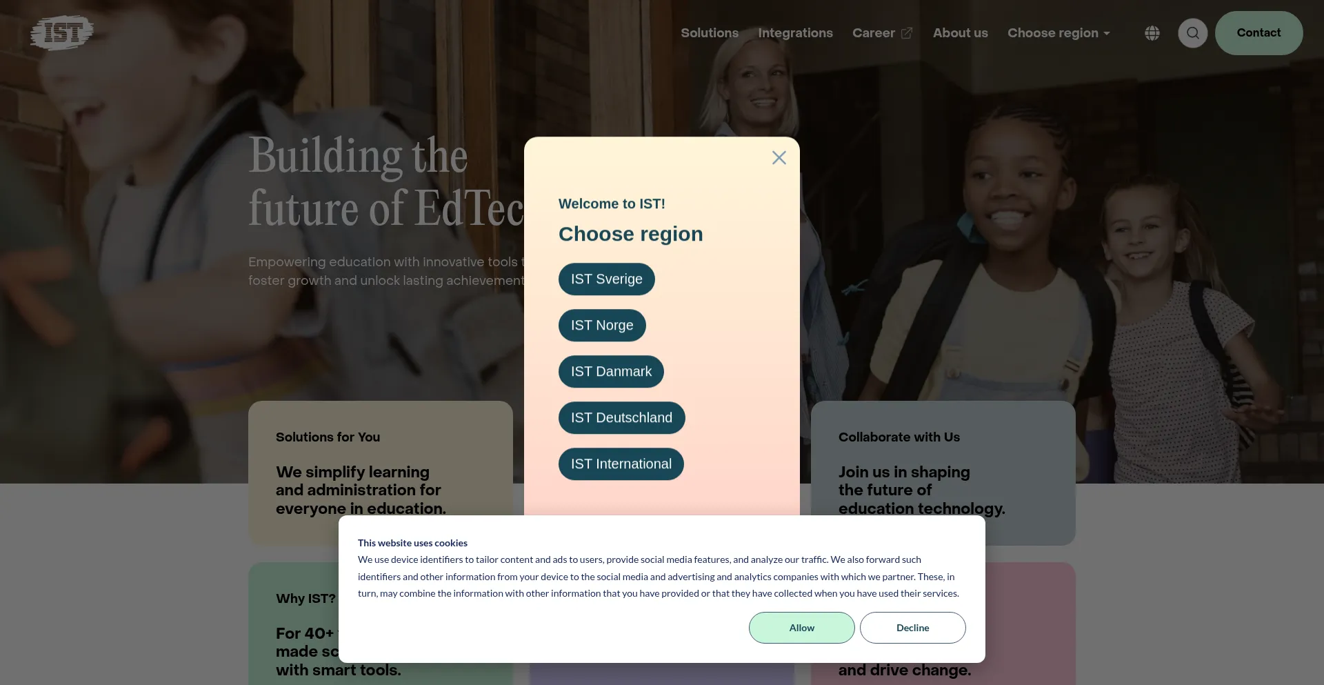 Website screenshot of Ist.com