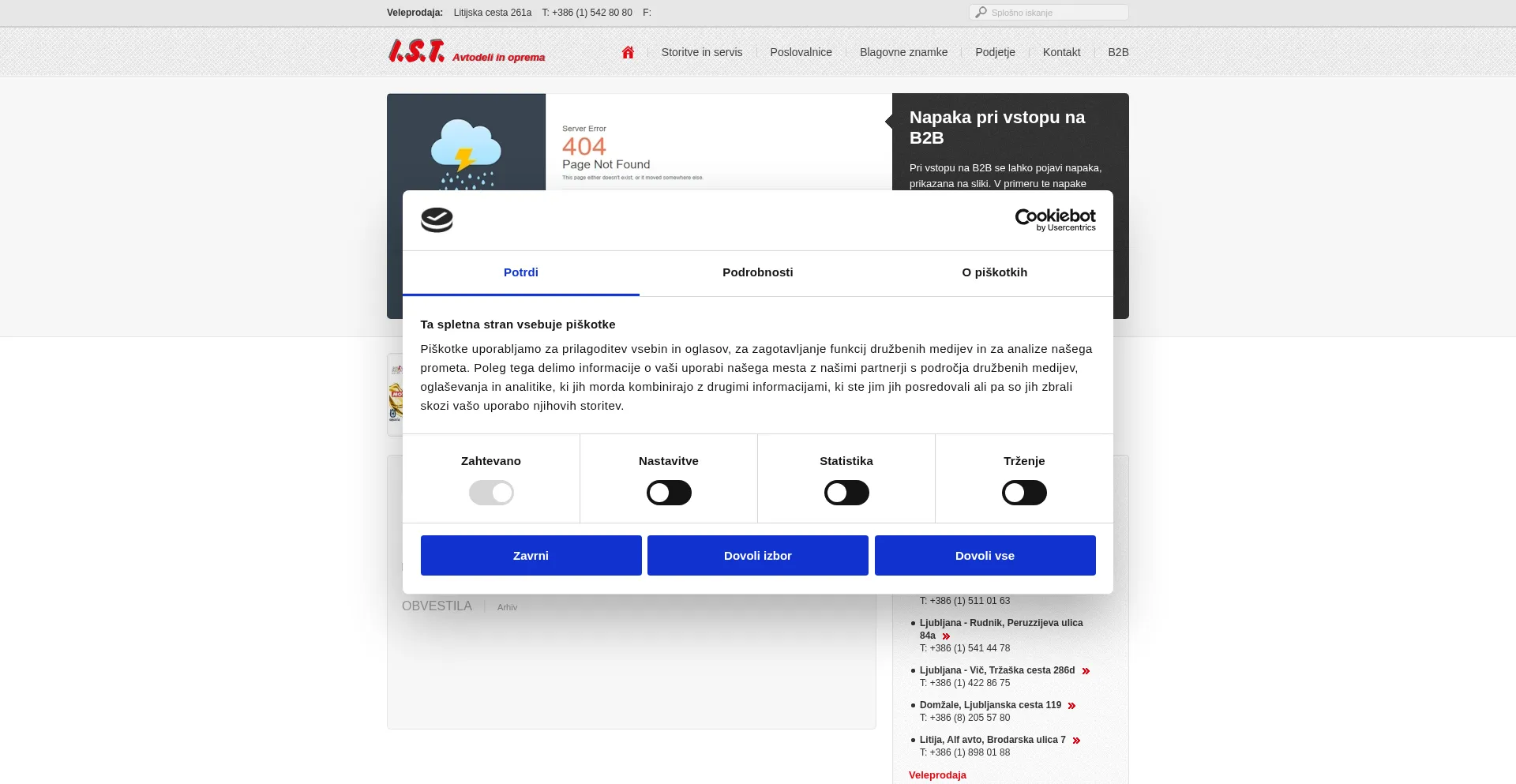 Website screenshot of Ist.si