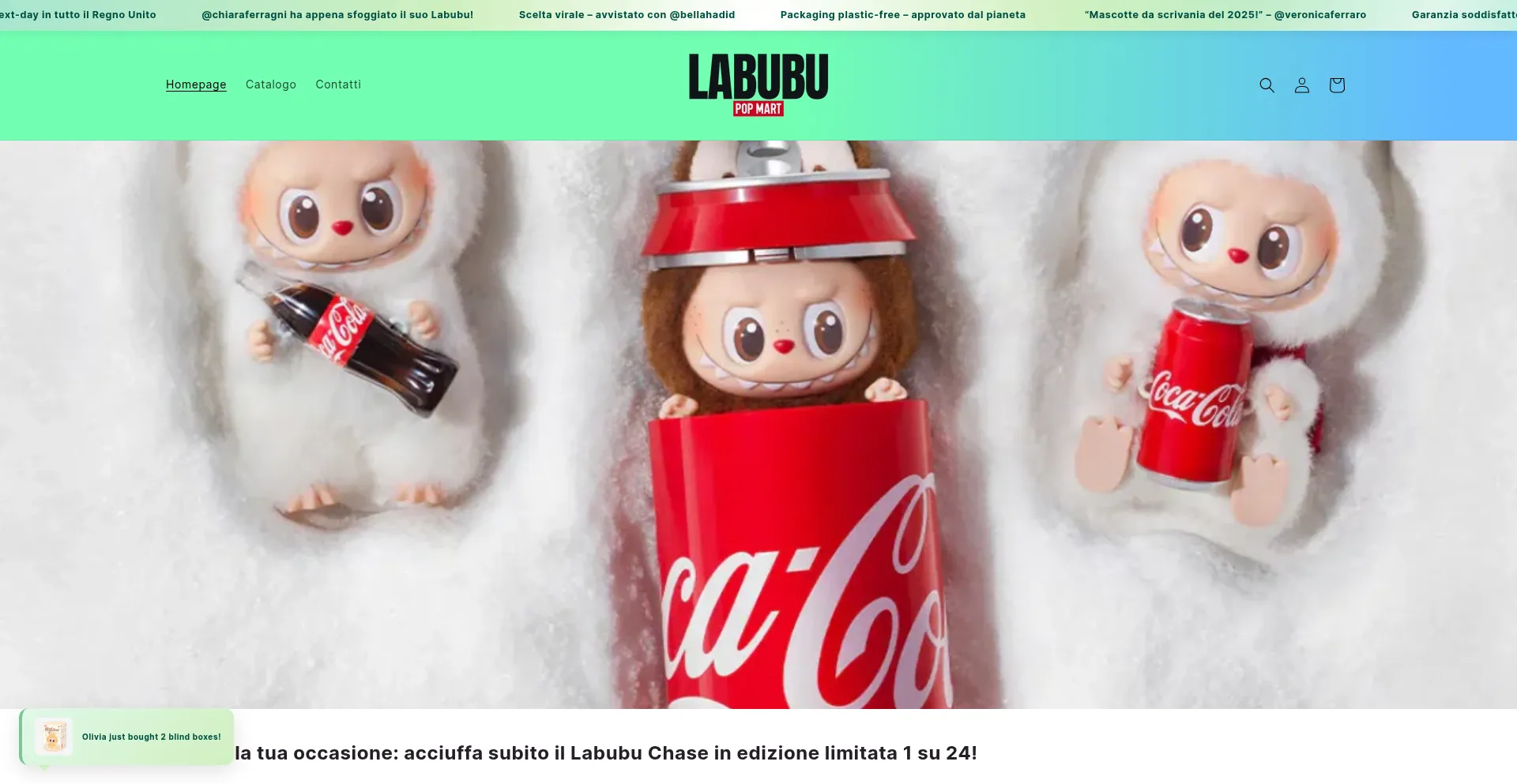 Website screenshot of Italylabubu.com
