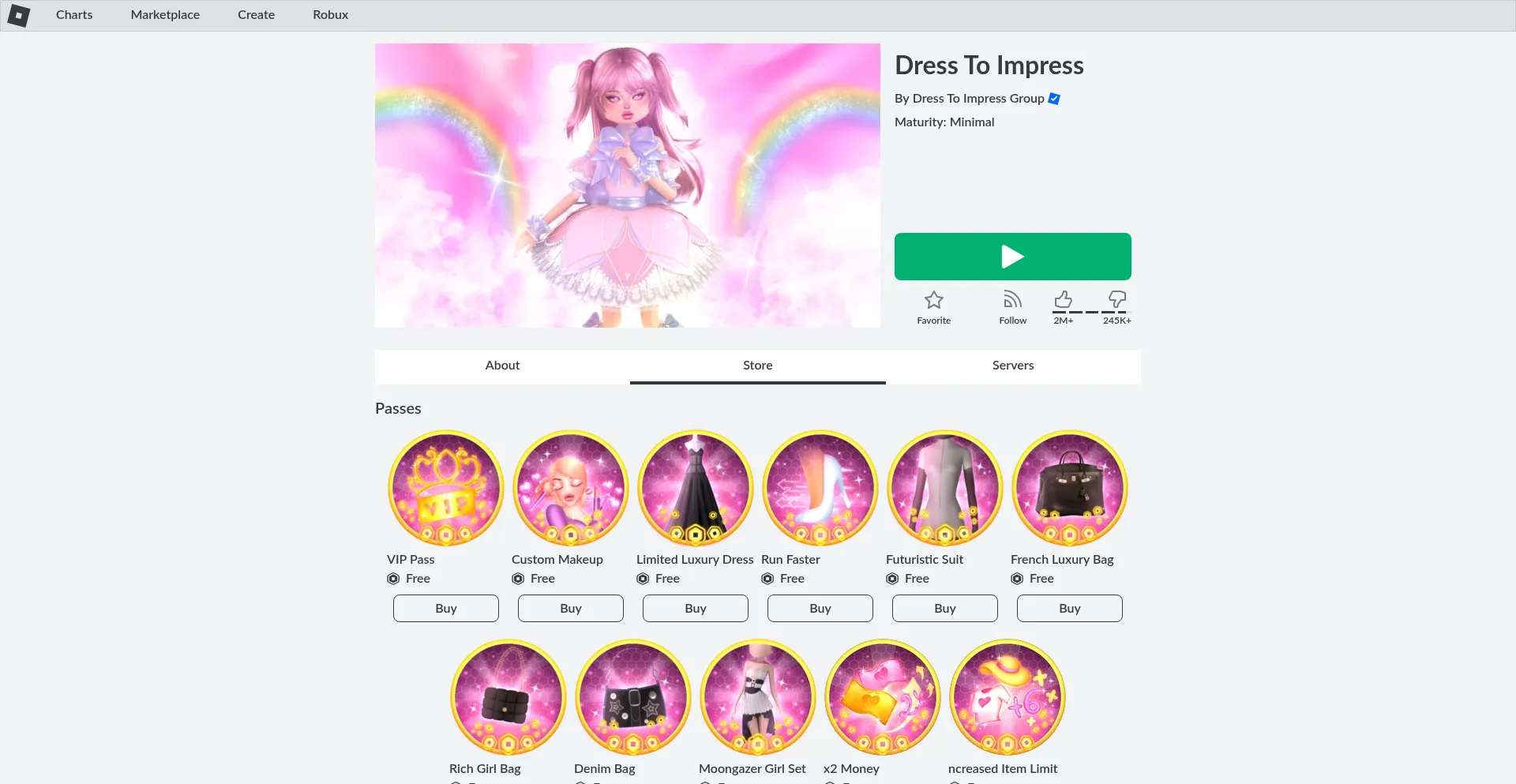 Website screenshot of Items-vip.pages.dev