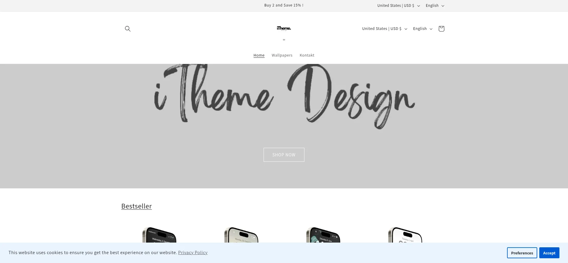 Website screenshot of Ithemedesign.com