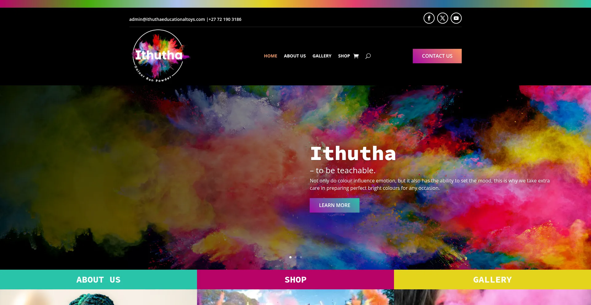 Website screenshot of Ithuthaeducationaltoys.com