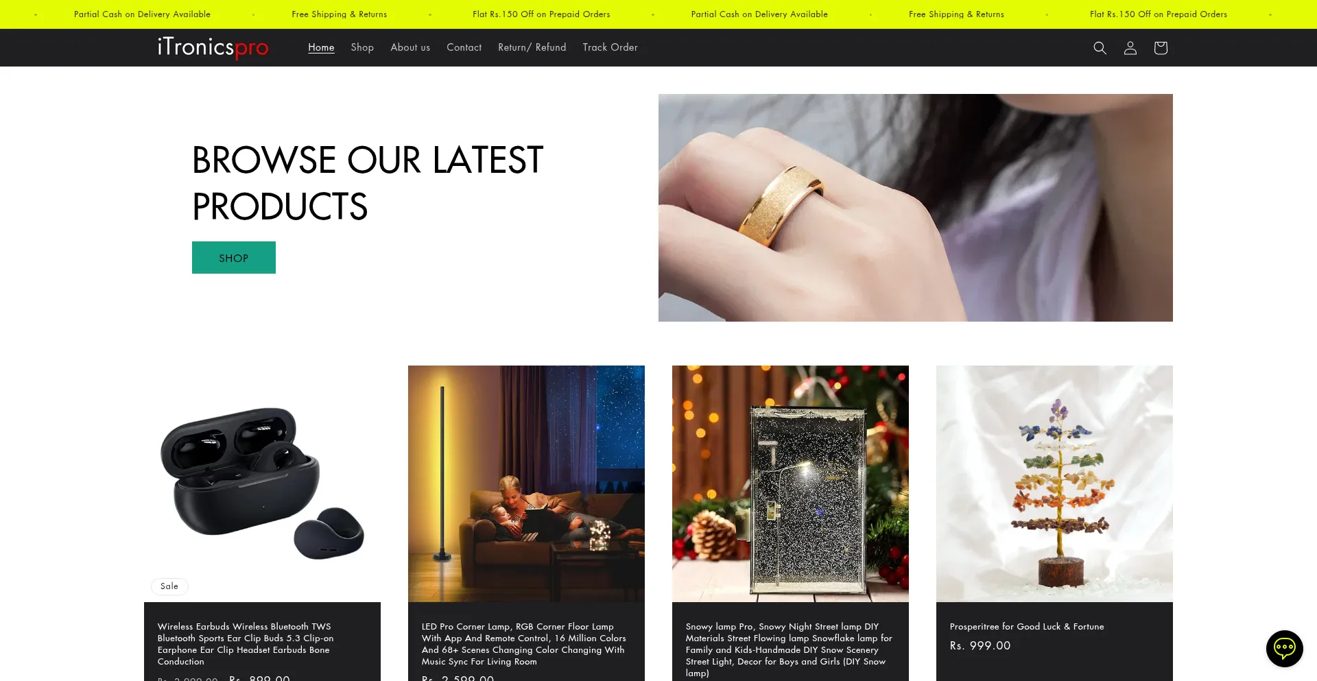 Website screenshot of Itronicspro.in