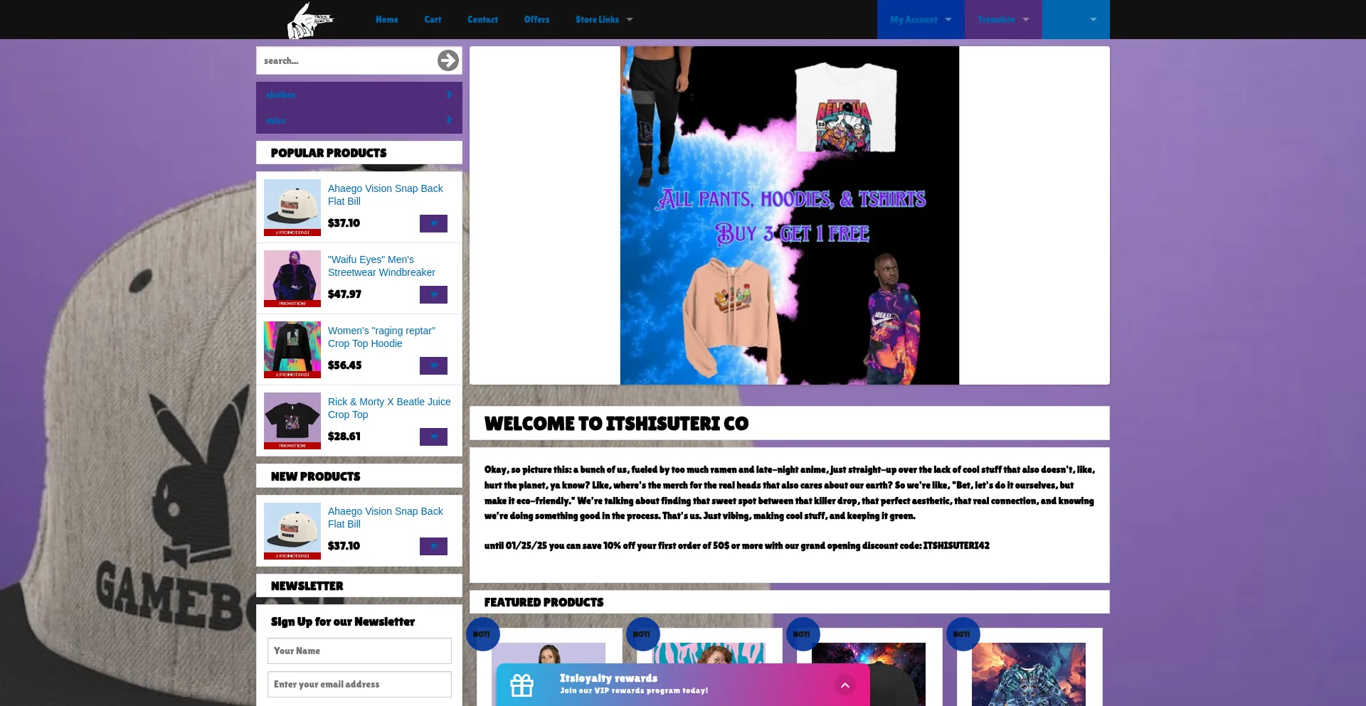 Website screenshot of Itshisuteri.net