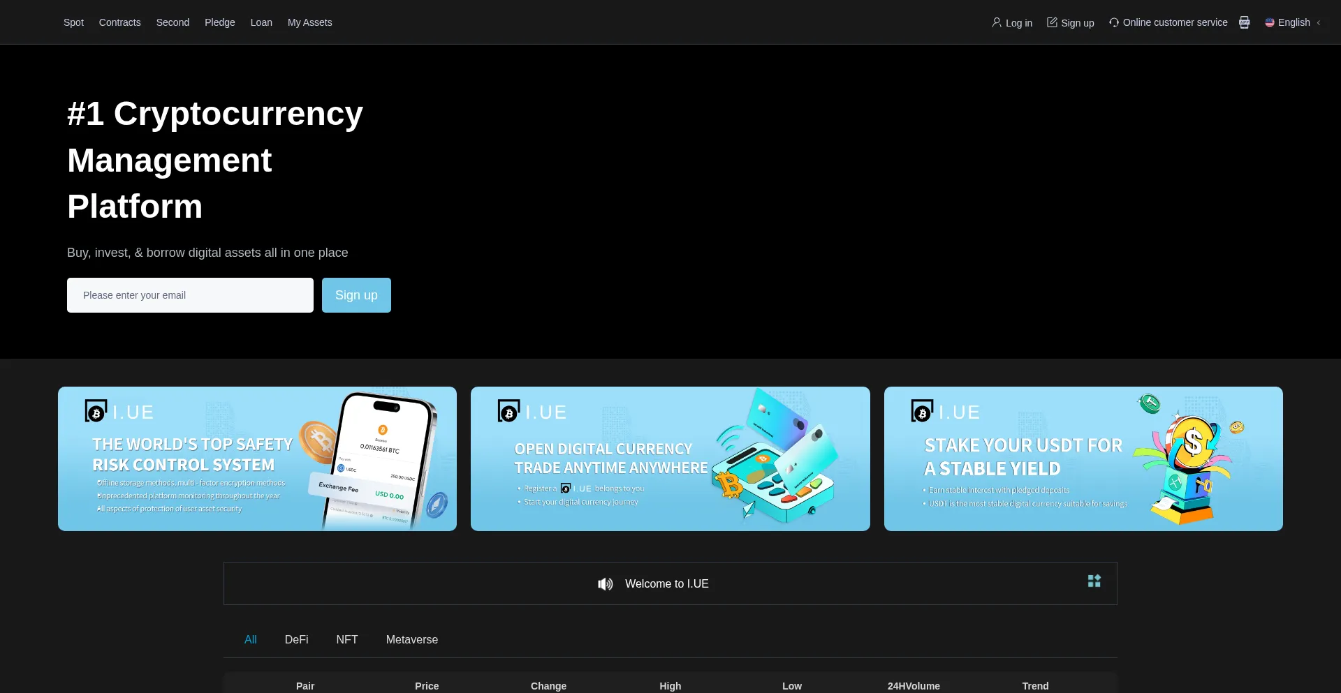 Website screenshot of Iue-marts.com