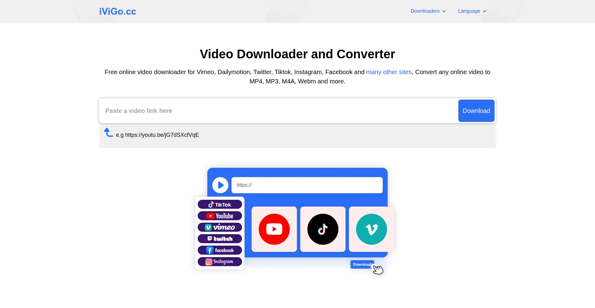 Website screenshot of Ivigo.cc