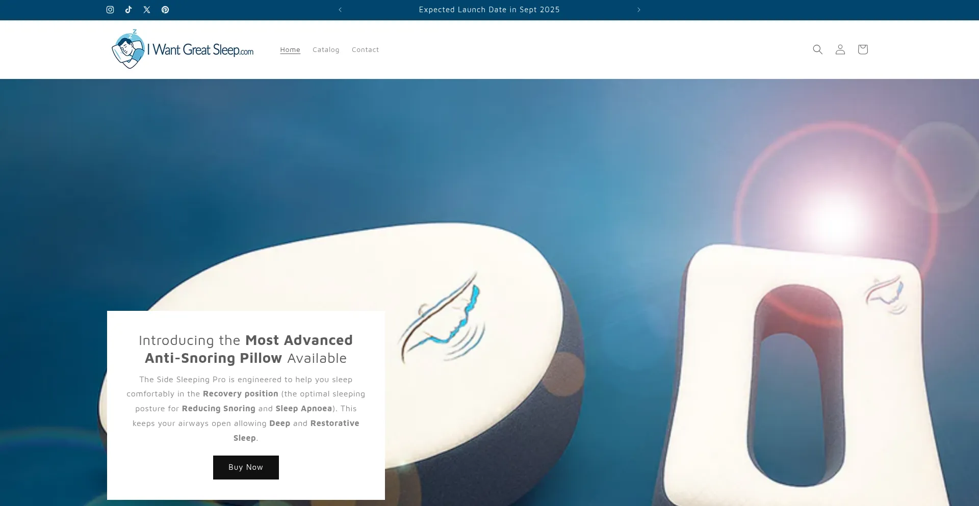 Website screenshot of Iwantgreatsleep.com