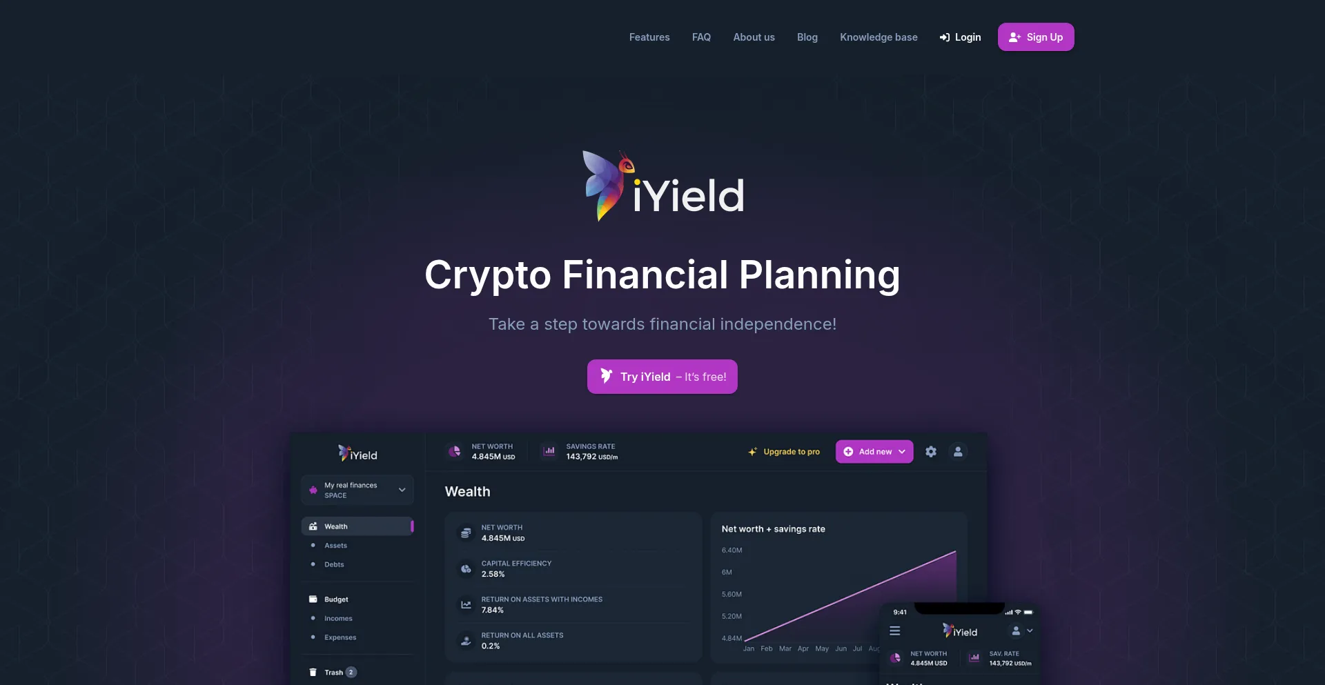 Website screenshot of Iyield.com