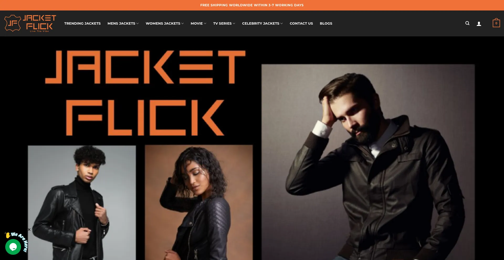 Website screenshot of Jacketflick.com