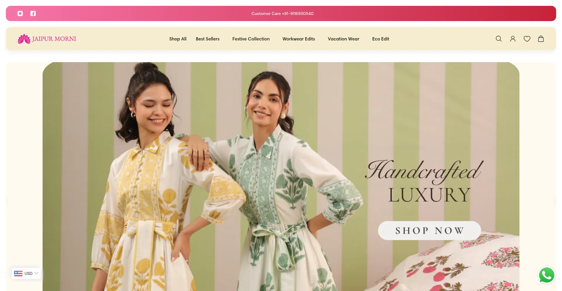 Website screenshot of Jaipurmorni.com