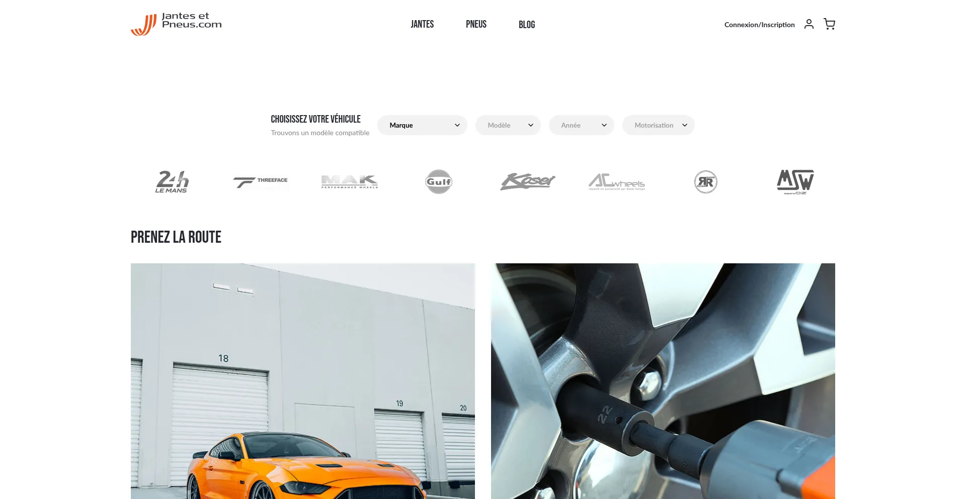 Website screenshot of Jantes-et-pneus.com