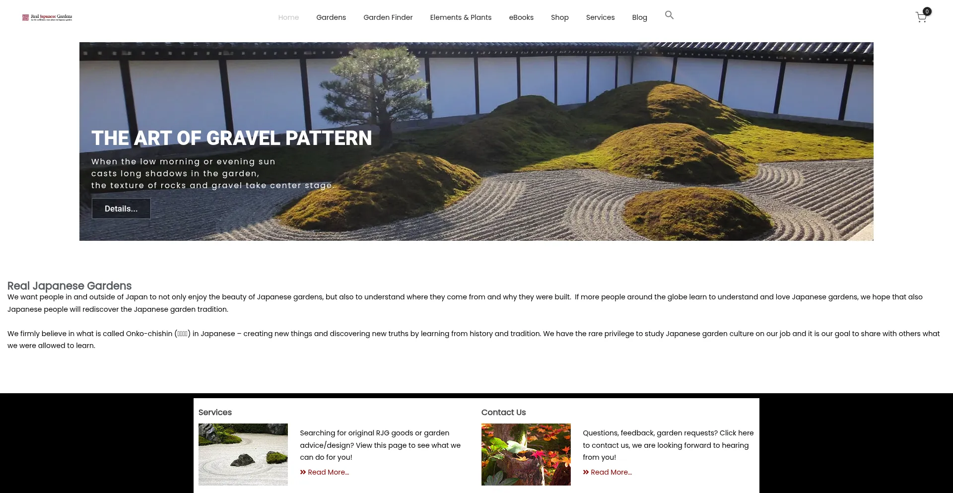 Website screenshot of Japanesegardens.jp