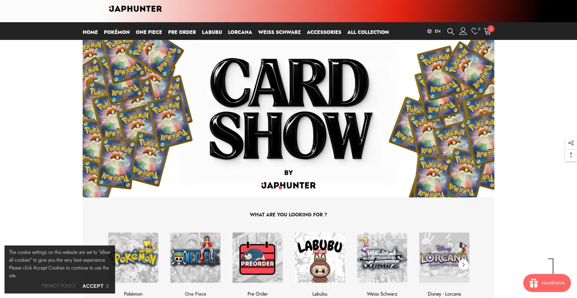 Website screenshot of Japhunter.ch