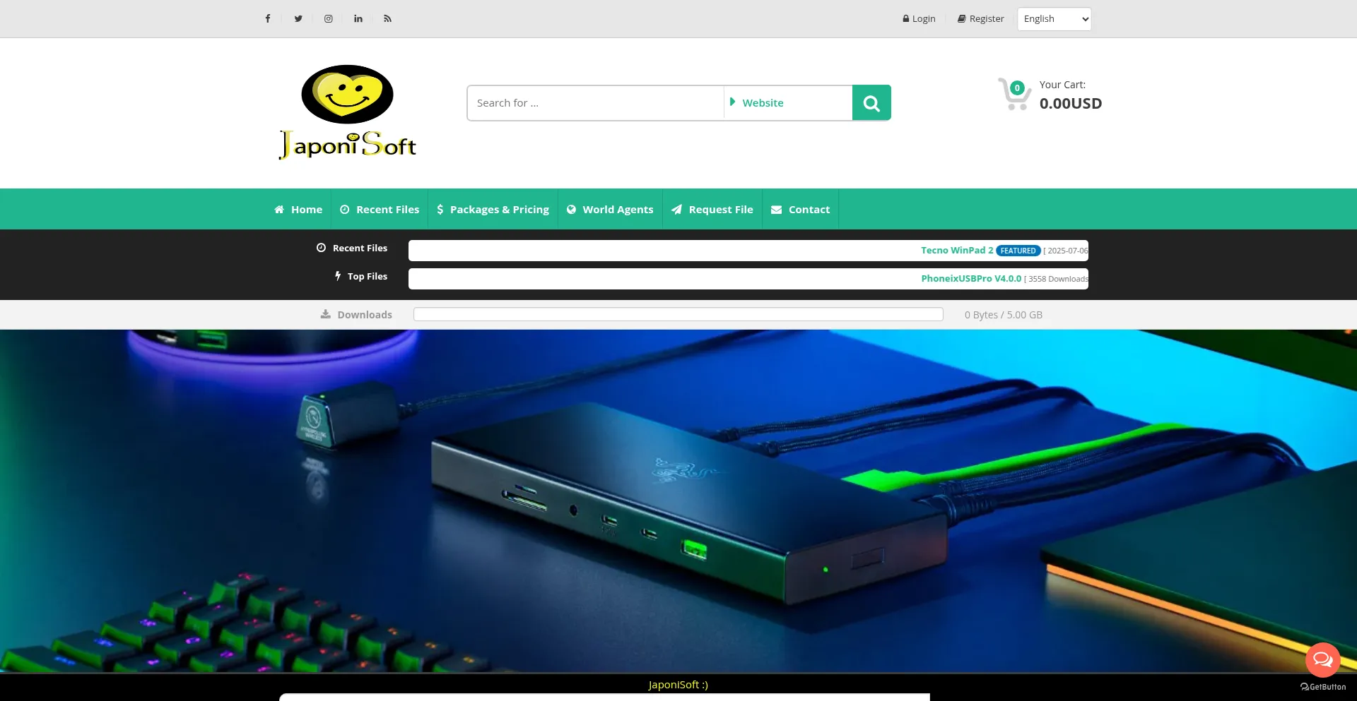 Website screenshot of Japonisoft.com