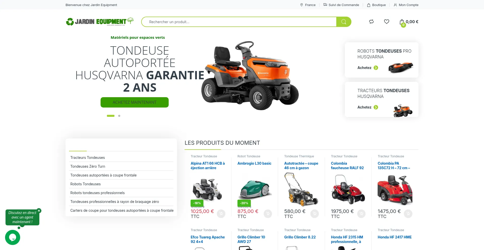 Website screenshot of Jardin-equipment.com