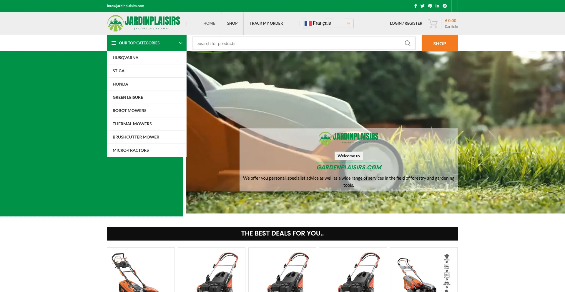 Website screenshot of Jardinplaisirs.com
