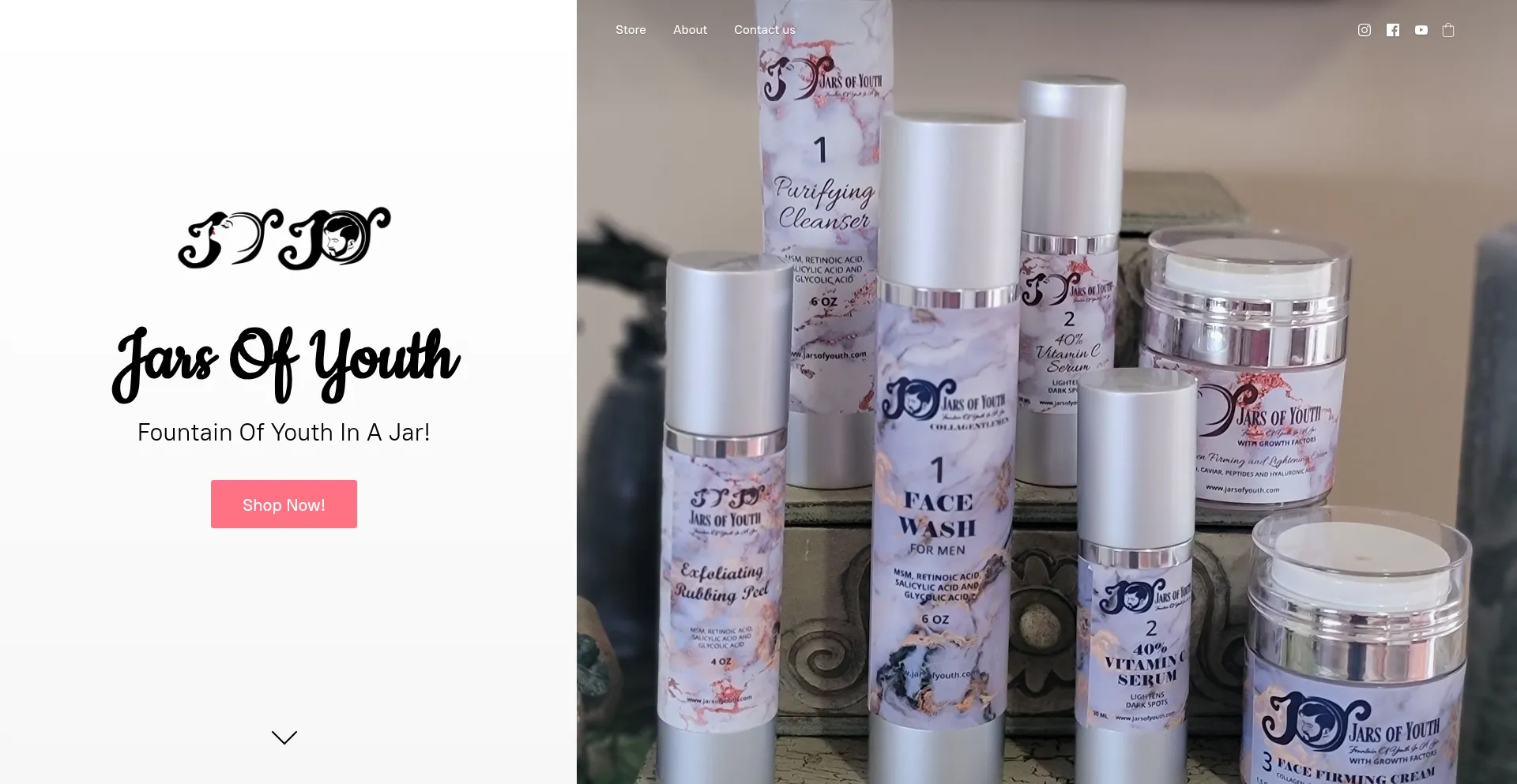 Website screenshot of Jarsofyouth.com