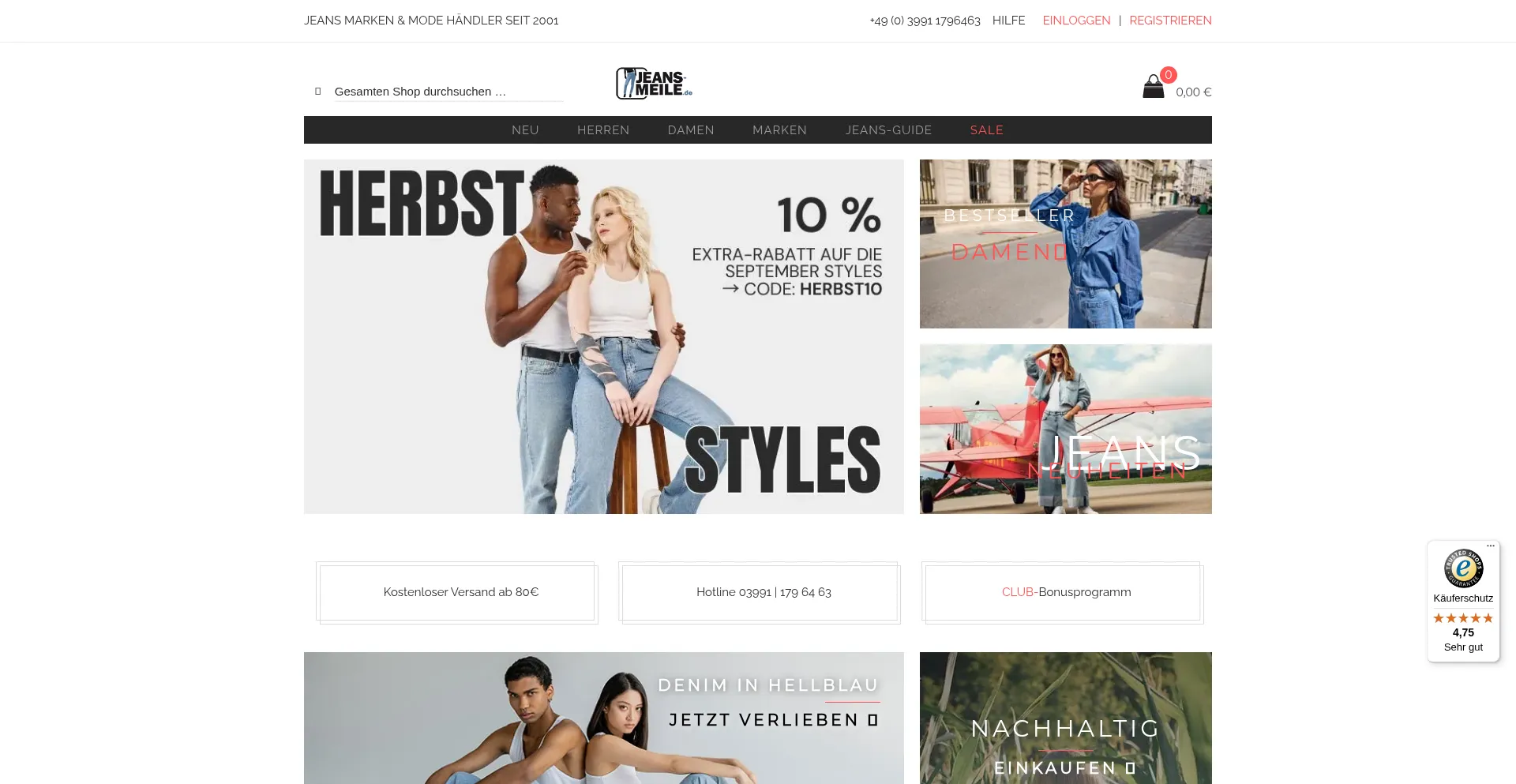 ¿És Seguro y Confiable Jeans-meile.de?