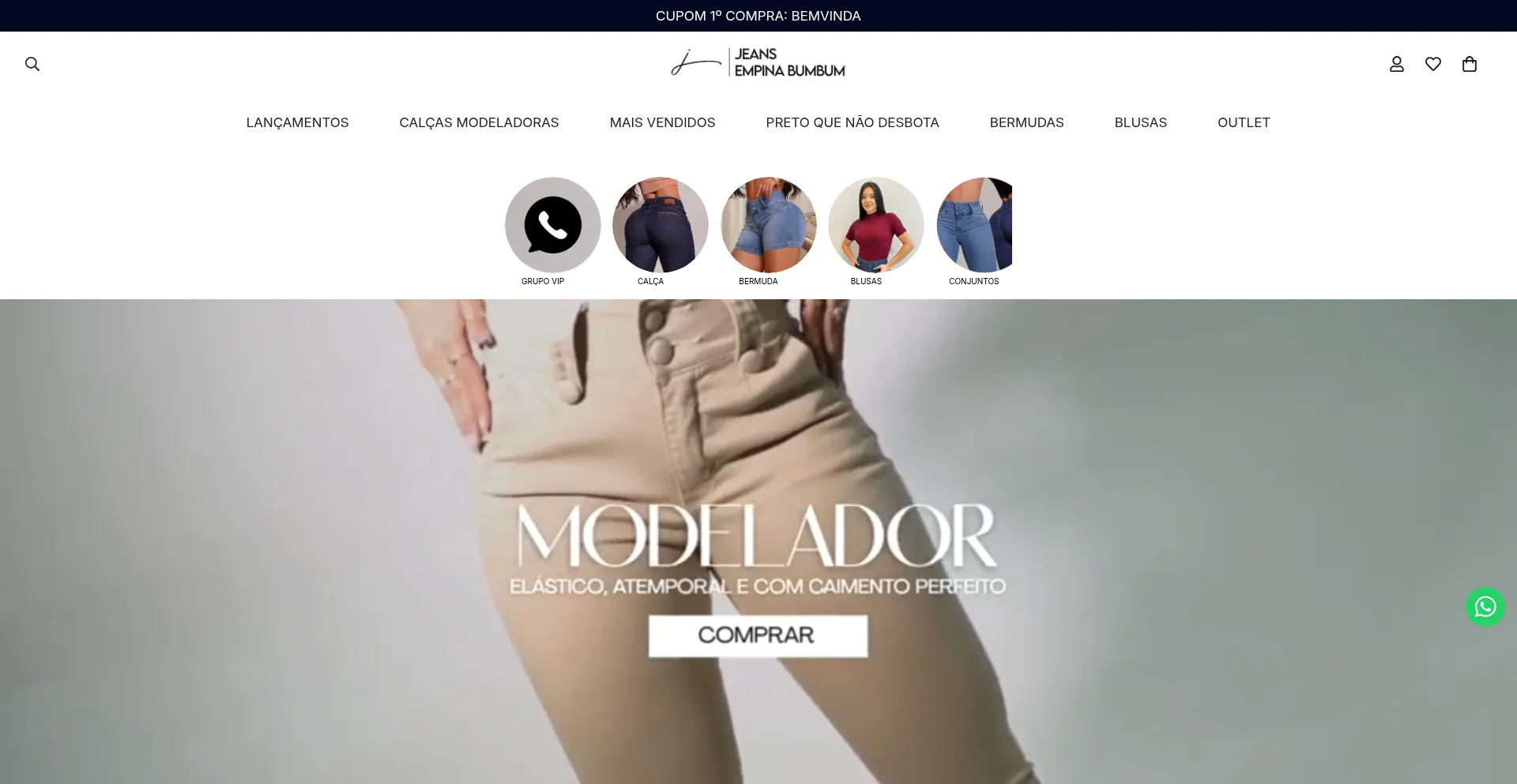 Website screenshot of Jeansempinabumbum.com.br