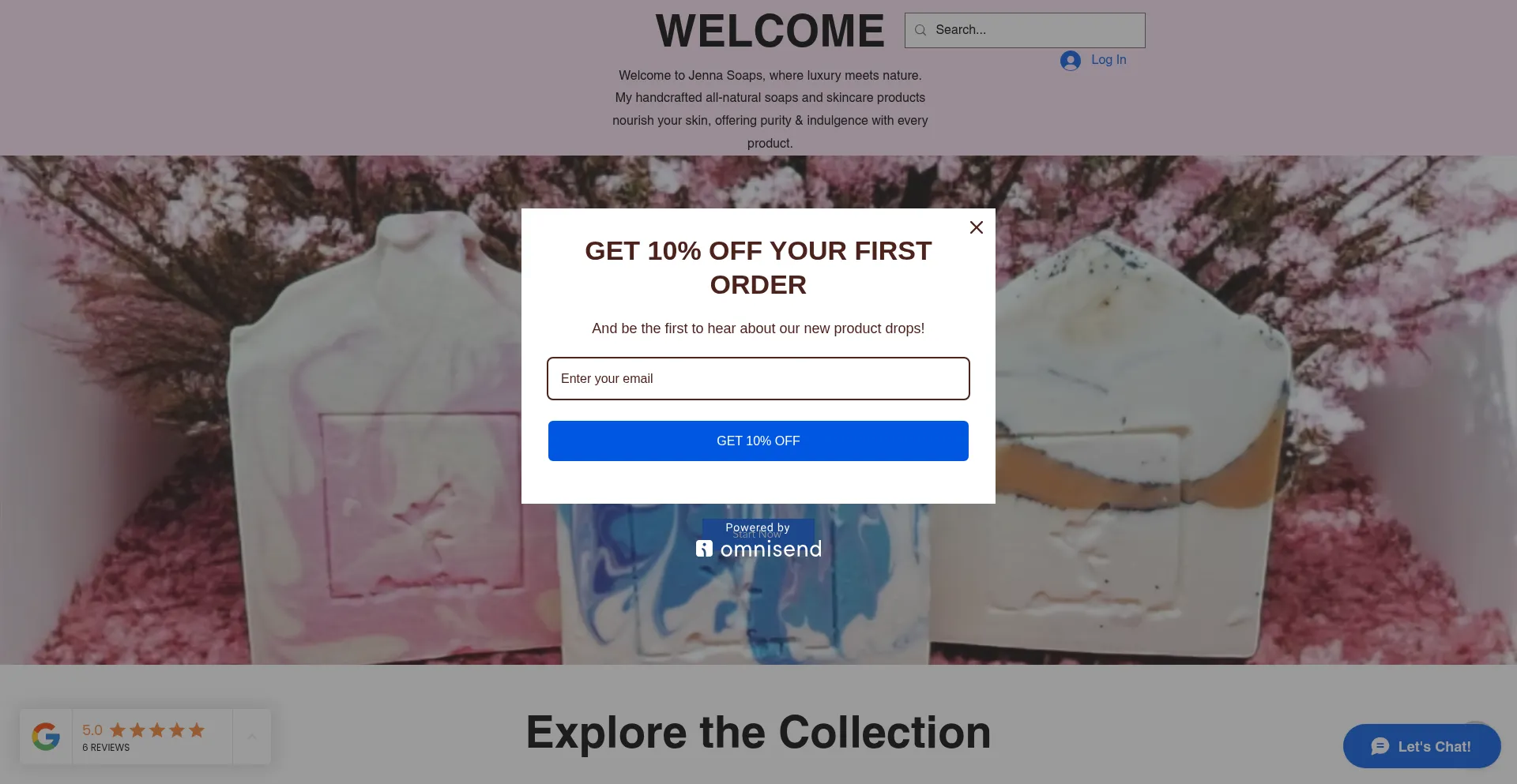 Website screenshot of Jennasoaps.com