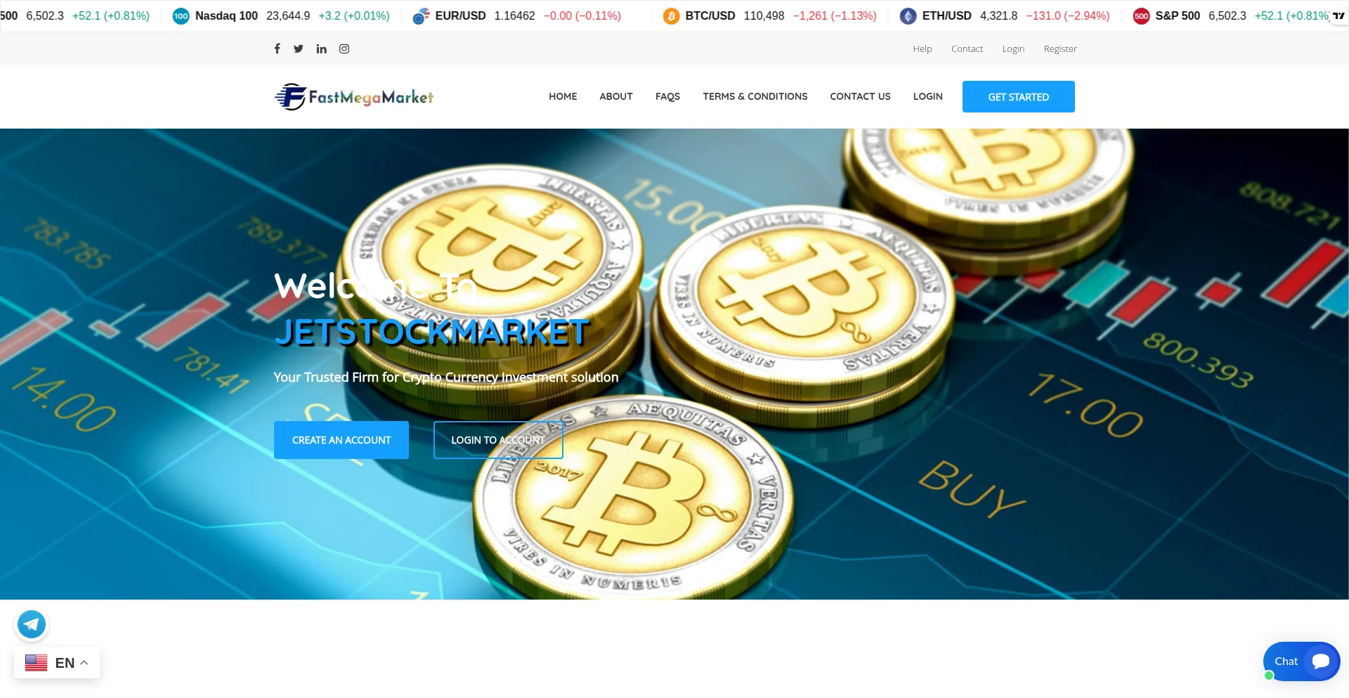 Website screenshot of Jetstockmarket.com