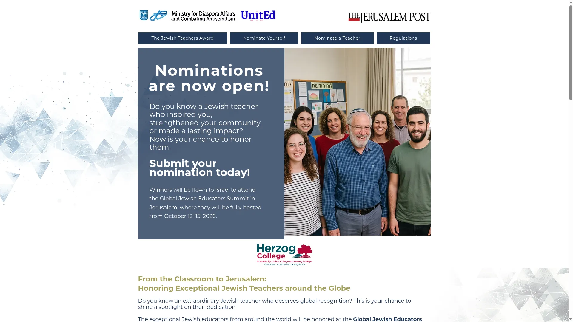 Jewishteachersaward.com