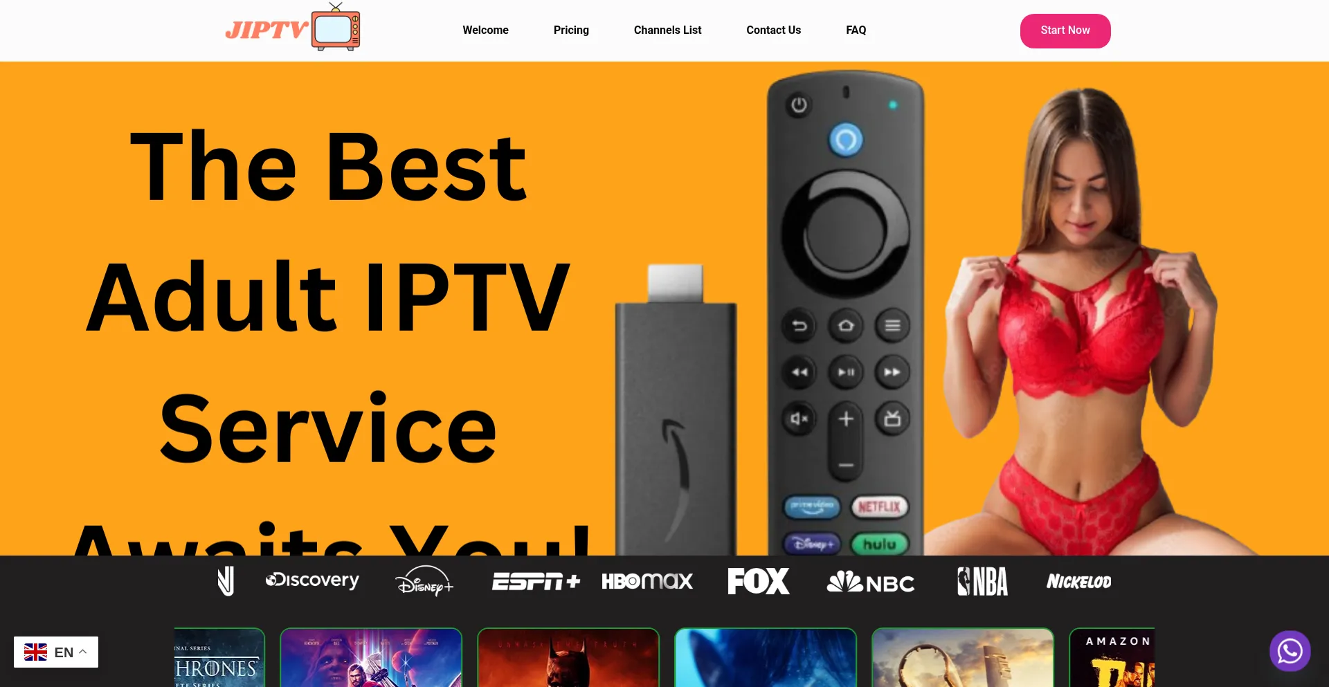 Website screenshot of Jiptv.online