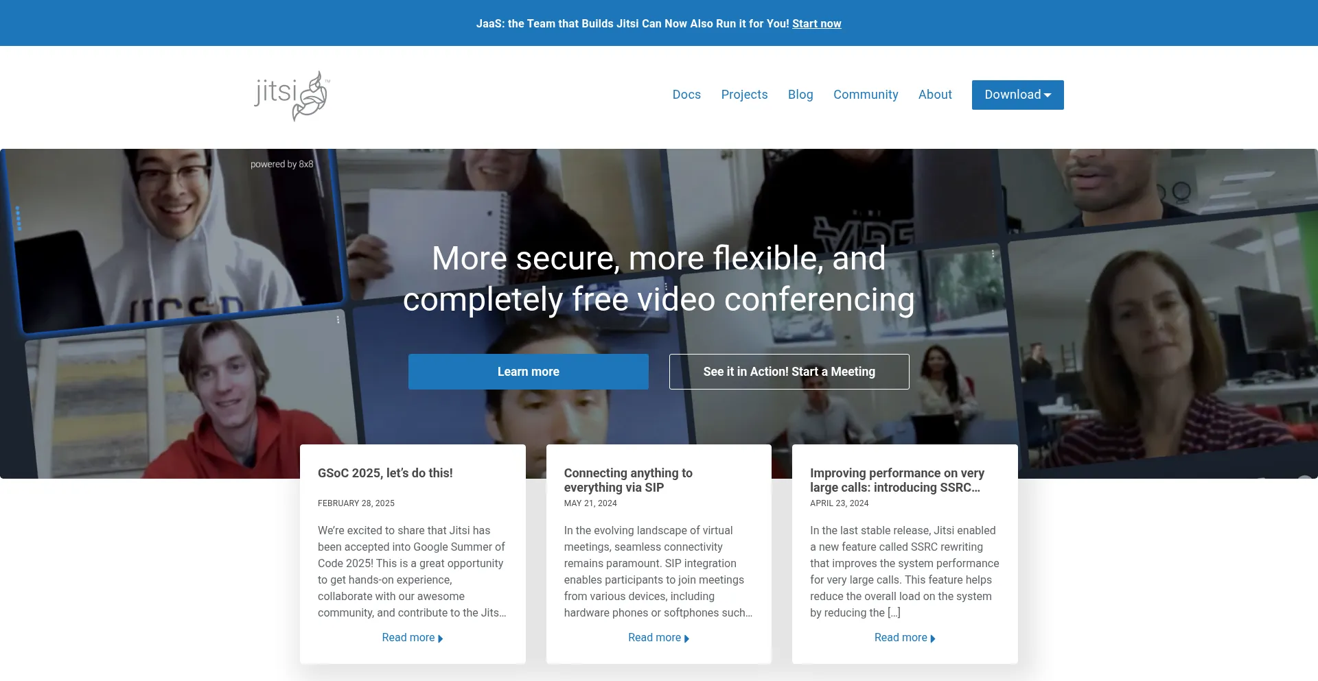 Website screenshot of Jitsi.org