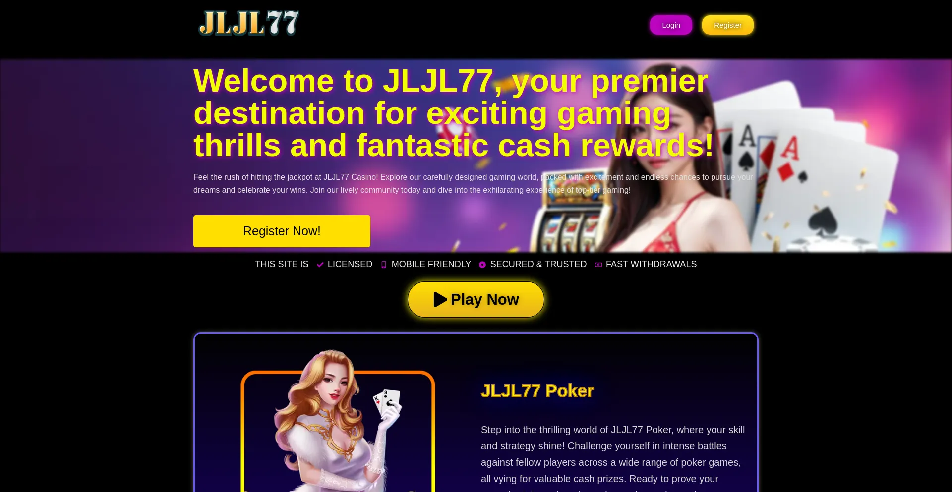 Website screenshot of Jljl77.org