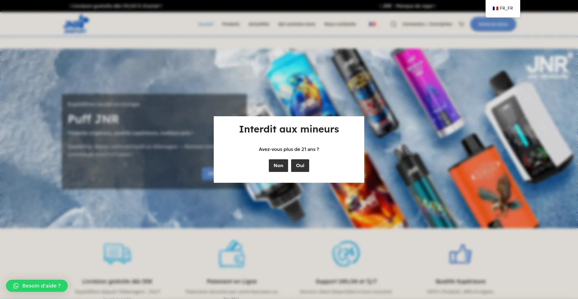 Website screenshot of Jnrpuff.fr