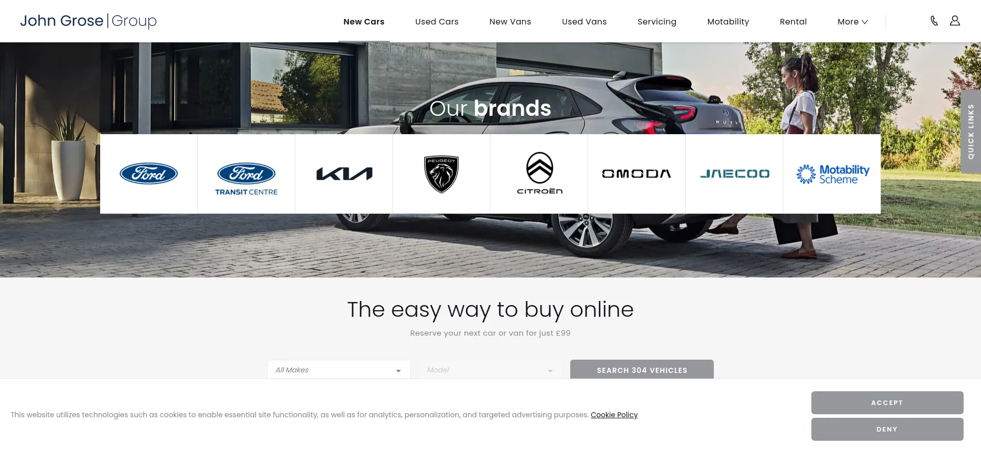 Website screenshot of Johngrose.co.uk