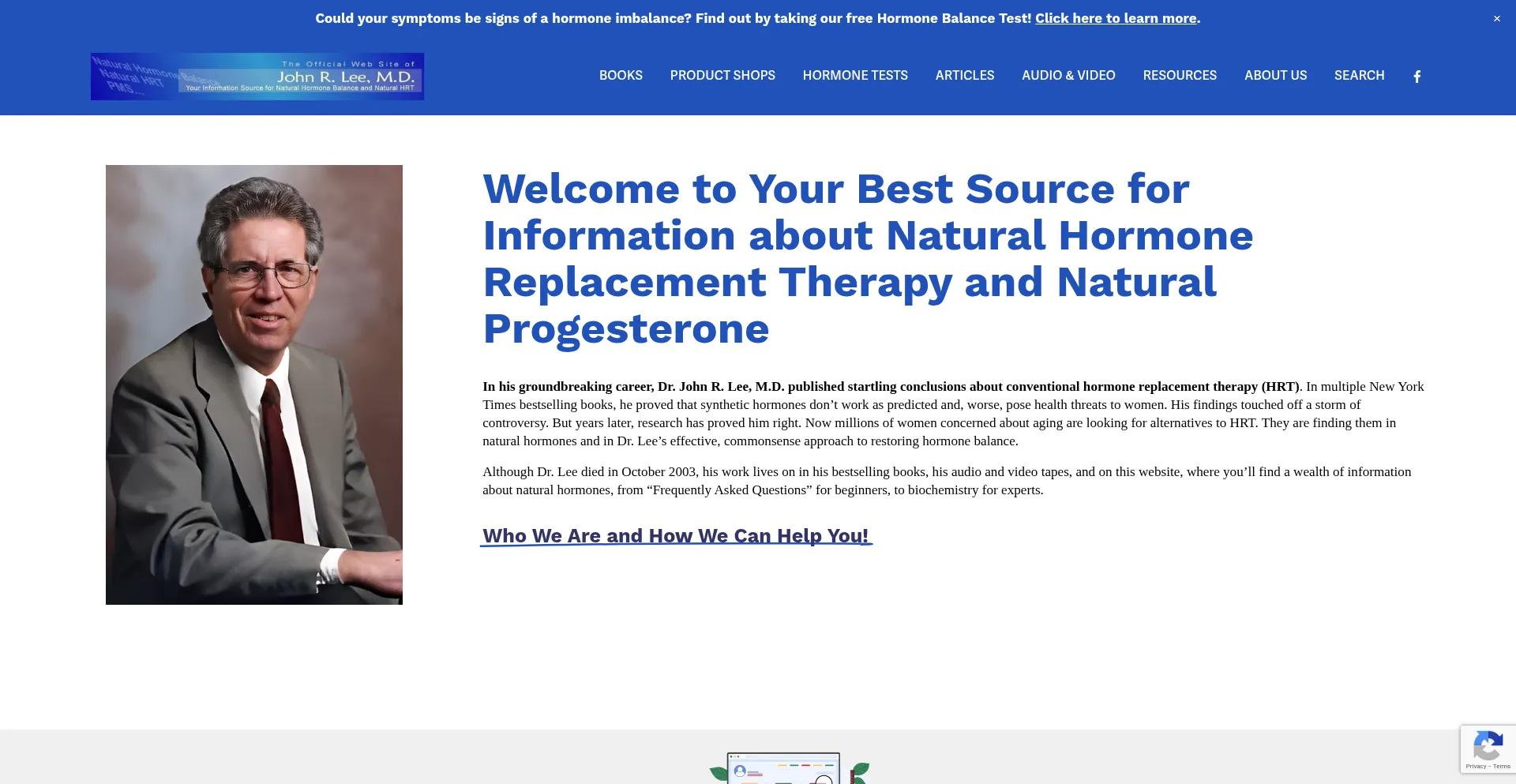 Website screenshot of Johnleemd.com