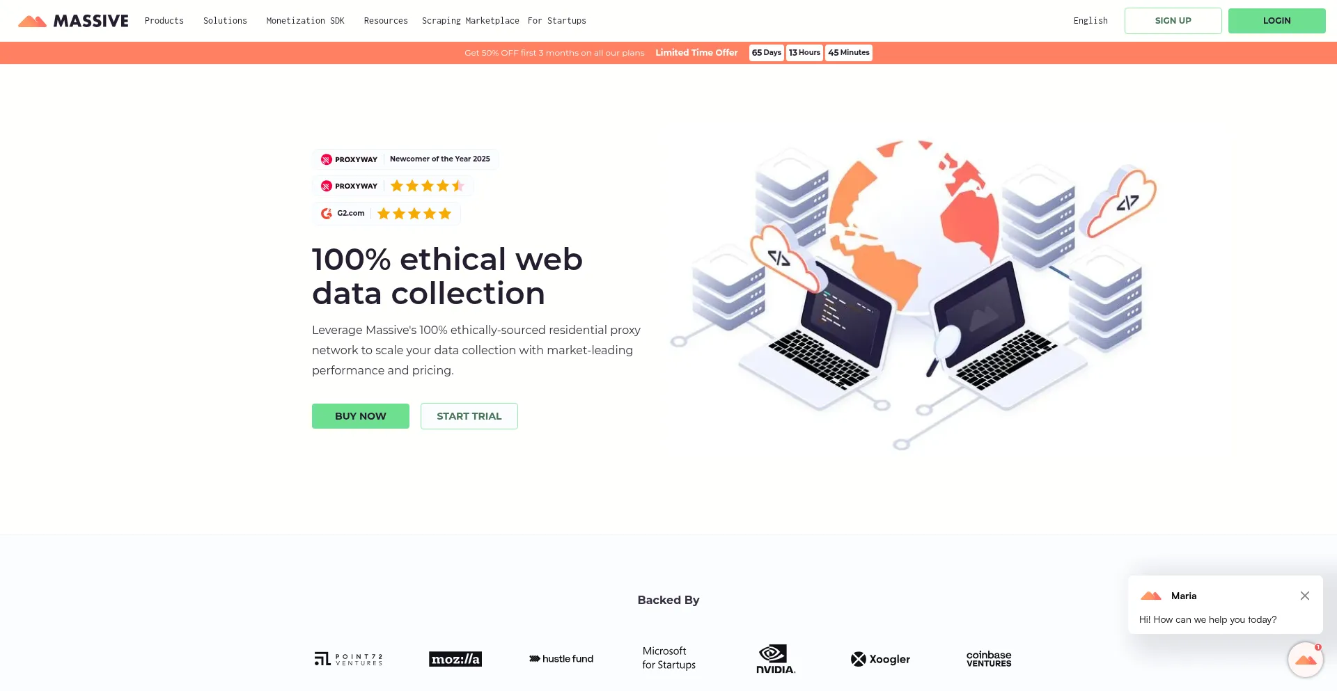 Website screenshot of Joinmassive.com