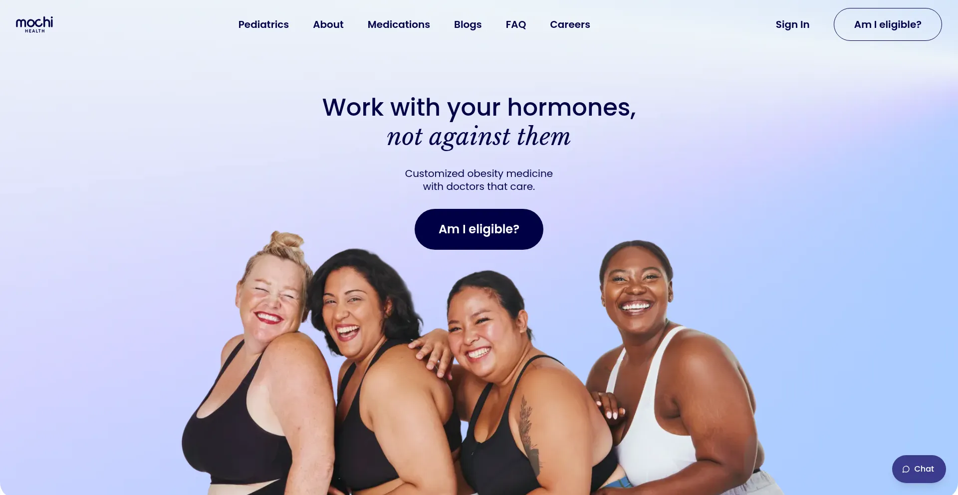 Website screenshot of Joinmochi.com