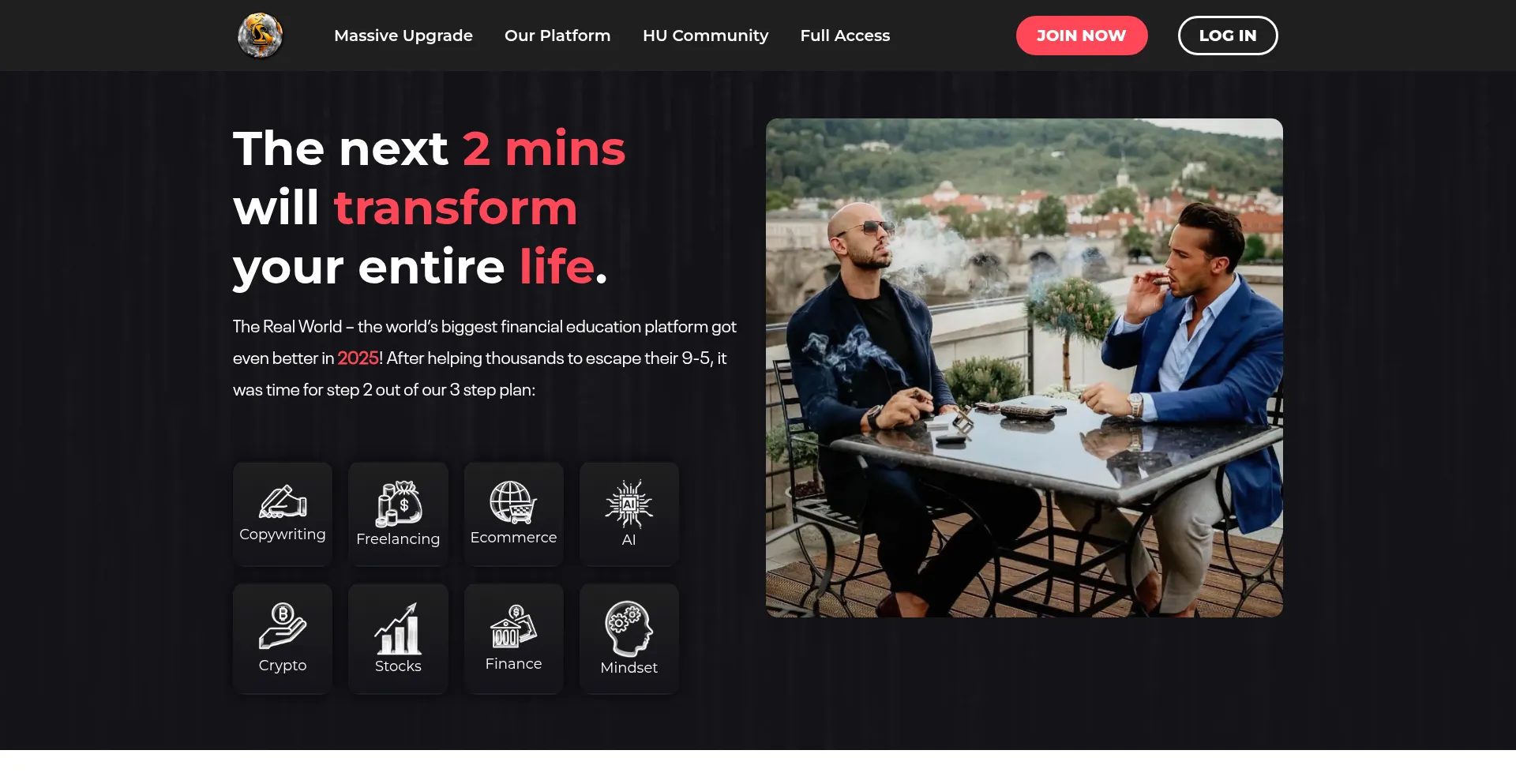 Website screenshot of Jointherealworld.ac