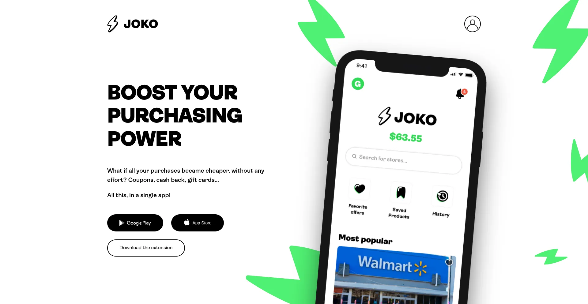 Website screenshot of Joko.com