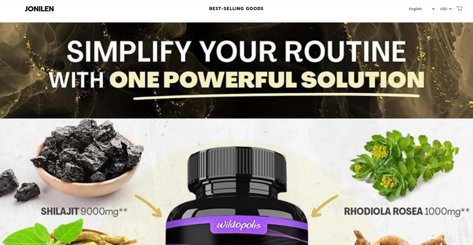 Website screenshot of Jonilen.com