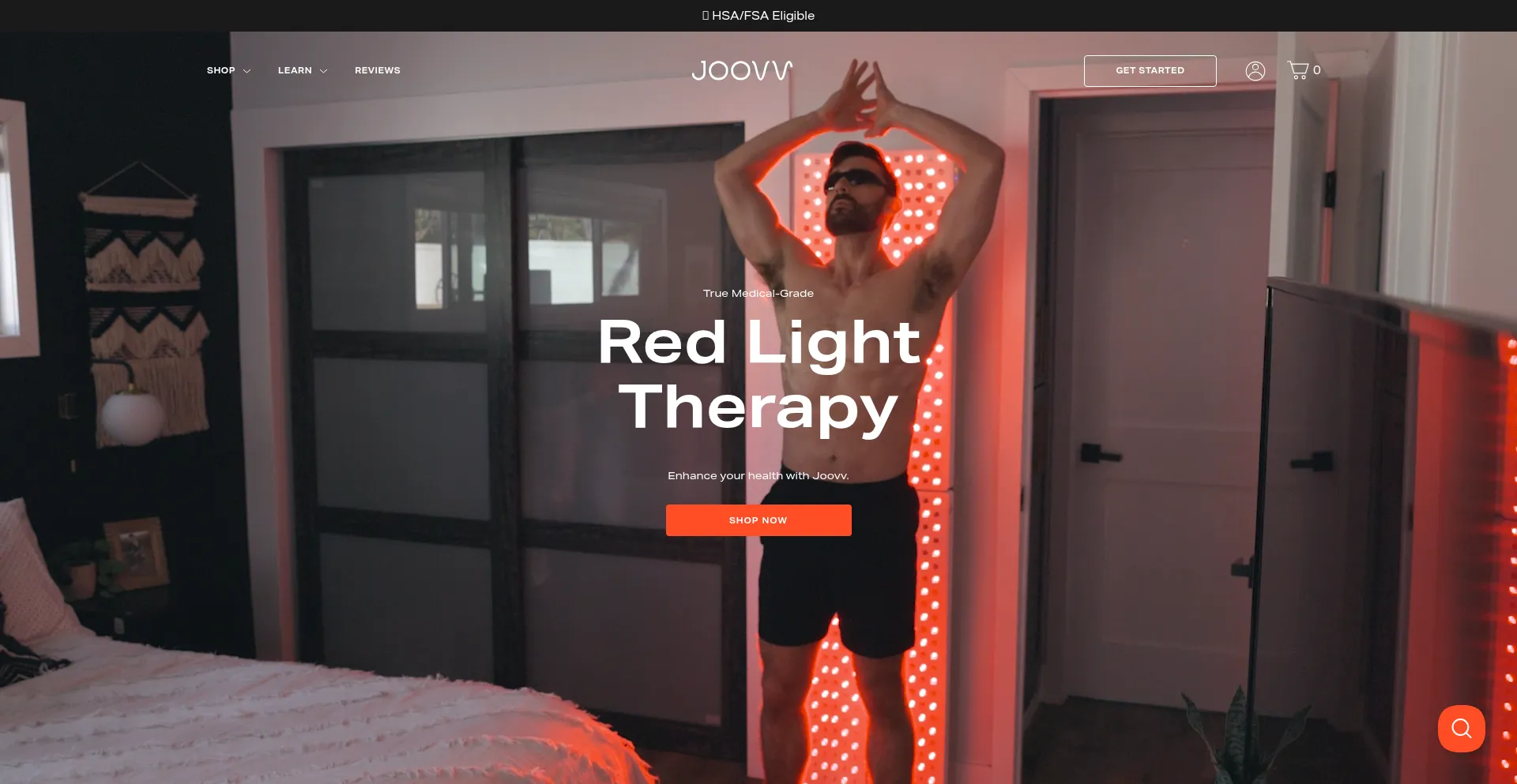 Website screenshot of Joovv.com