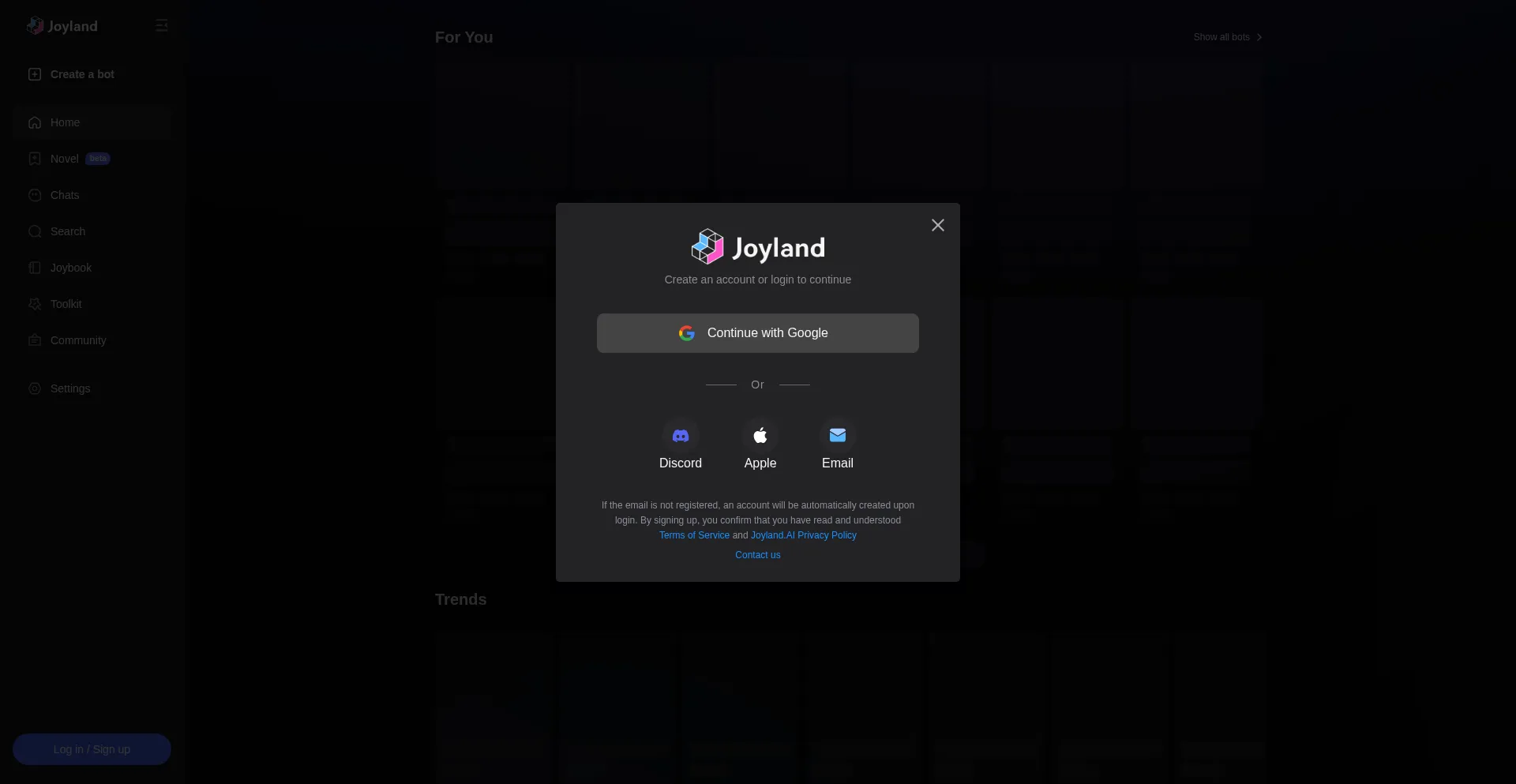 Joyland.ai Screenshot