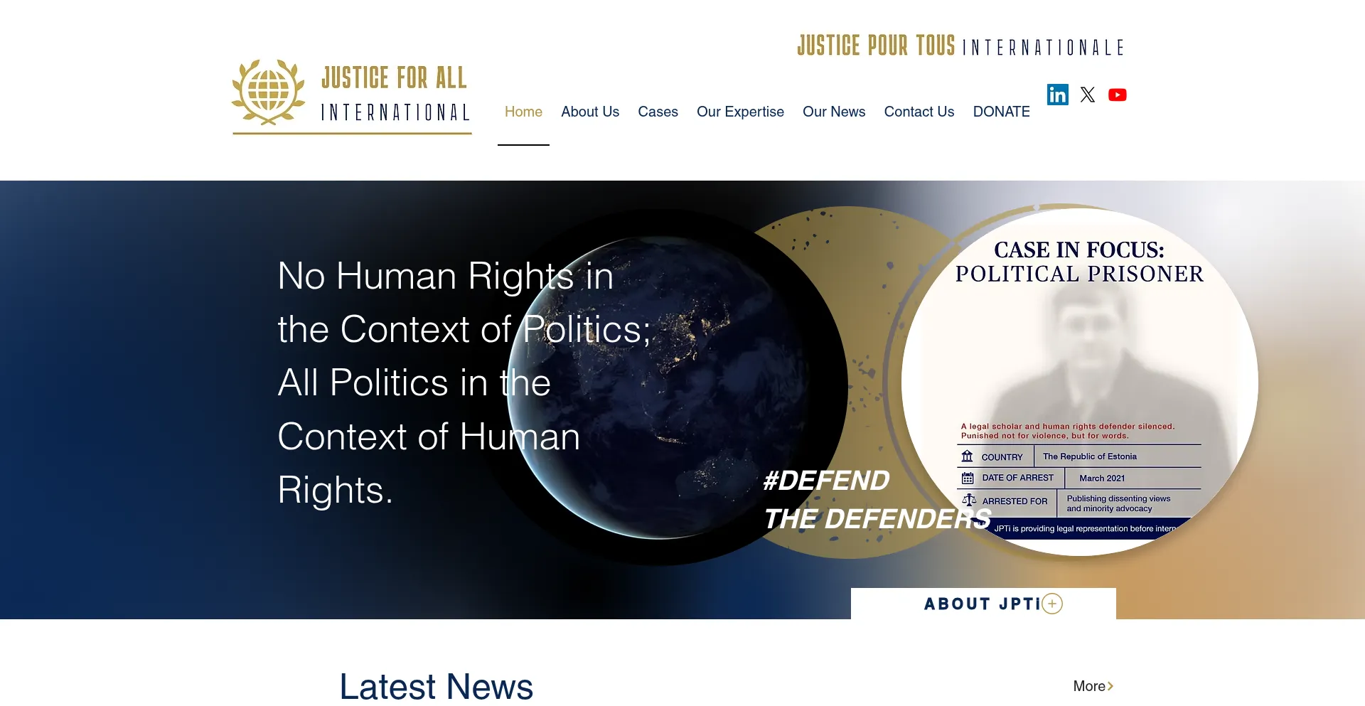 Website screenshot of Jpti.ch