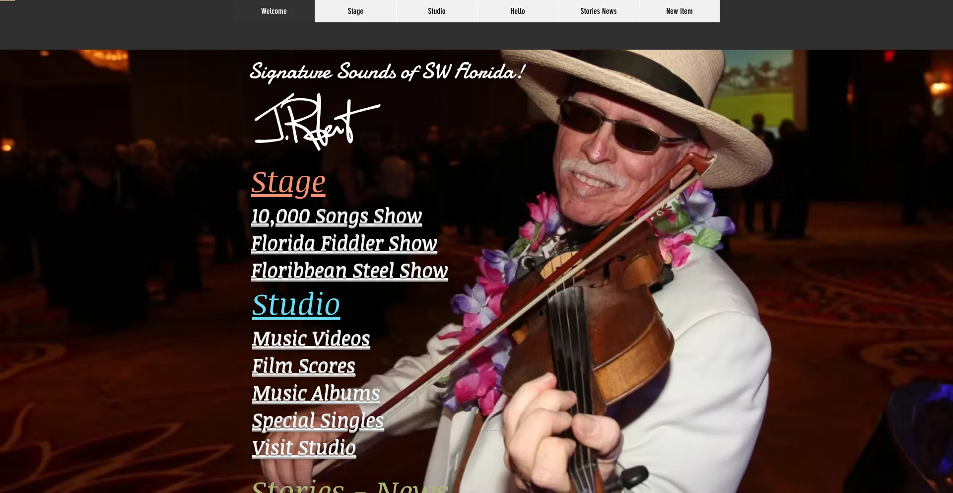 Website screenshot of Jrobertmusic.com