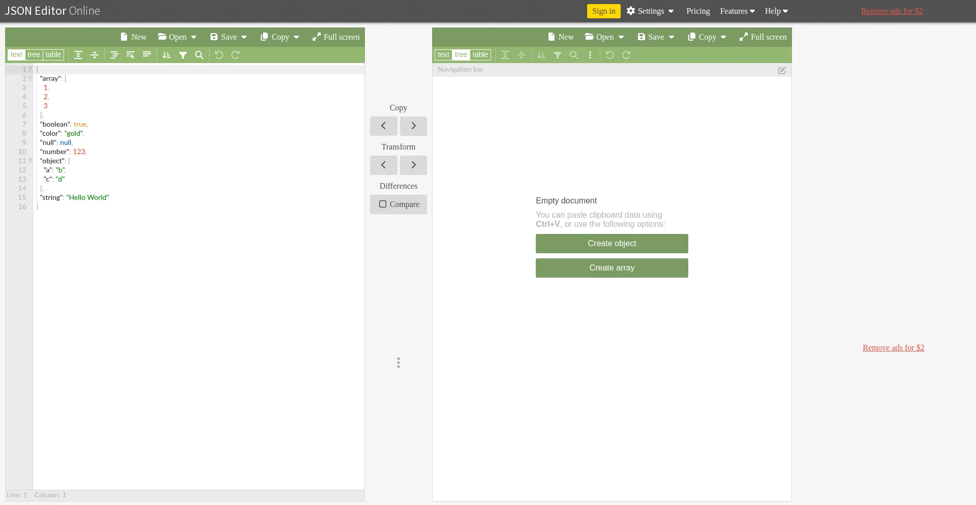 Jsoneditoronline.org