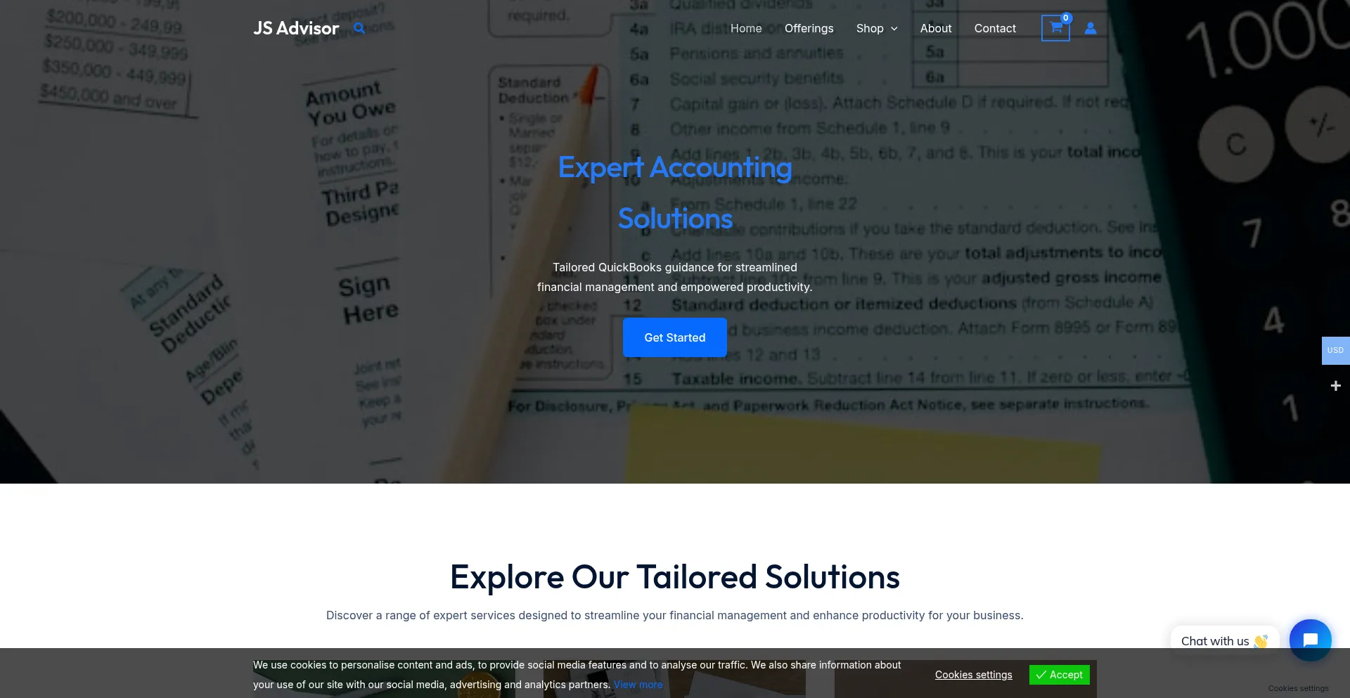 Website screenshot of Jsproadvisor.net