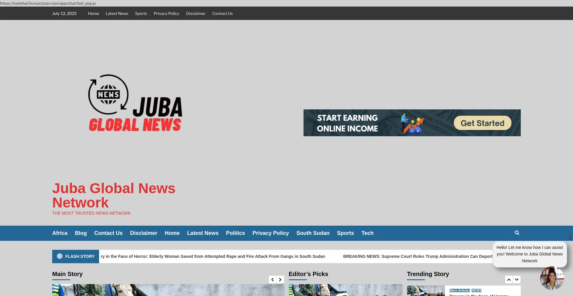 Website screenshot of Jubaglobal.com
